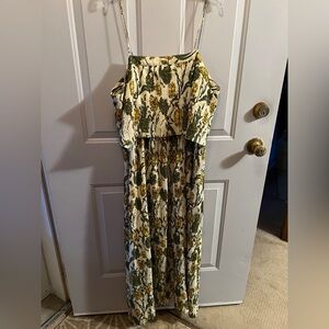 Leith Pleated Floral Maxi Dress
